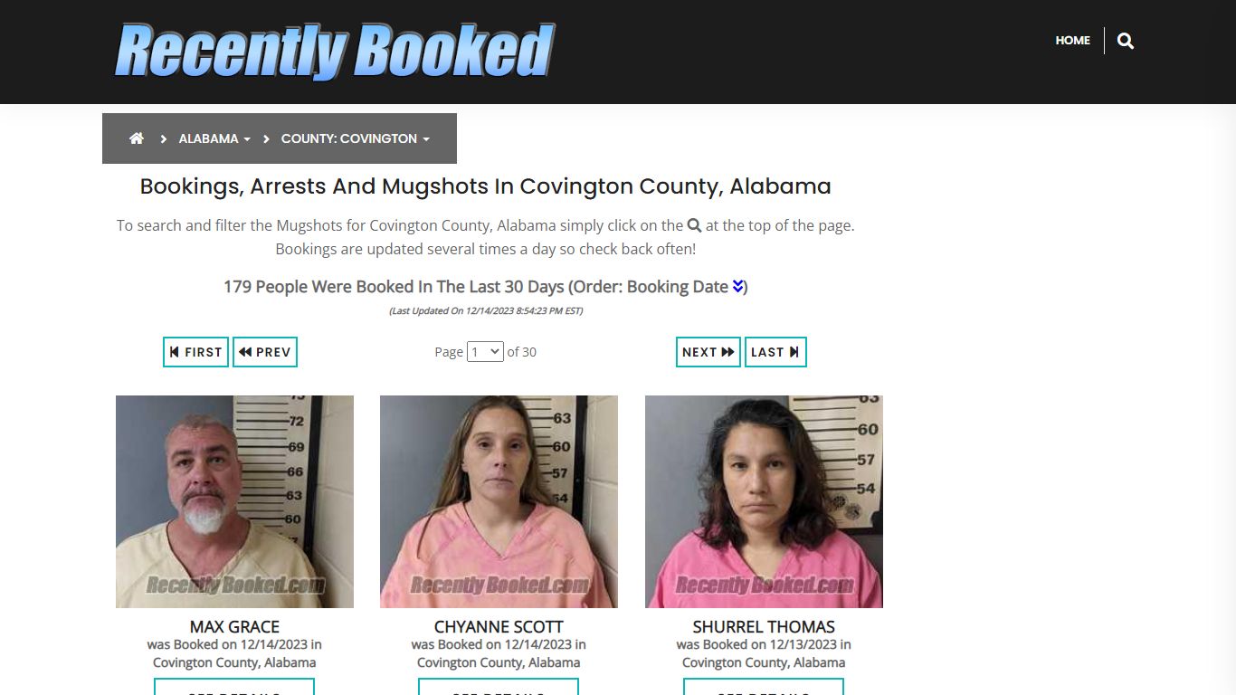 Bookings, Arrests and Mugshots in Covington County, Alabama